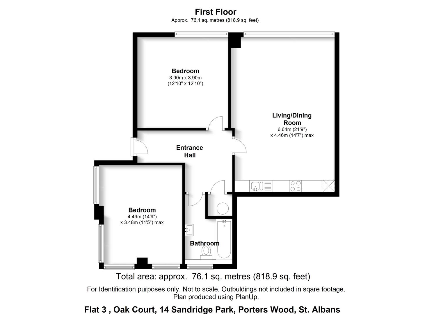 Floorplan for Oak Court 14 Sandridge Park St Albans Hertfordshire