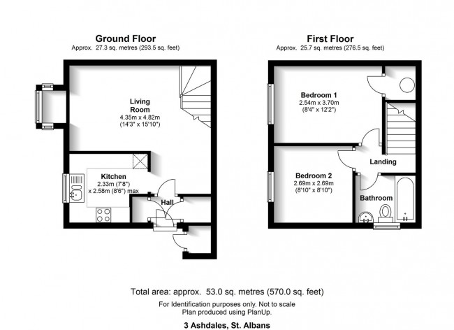 Floorplan for Ashdales, St Albans, Hertfordshire