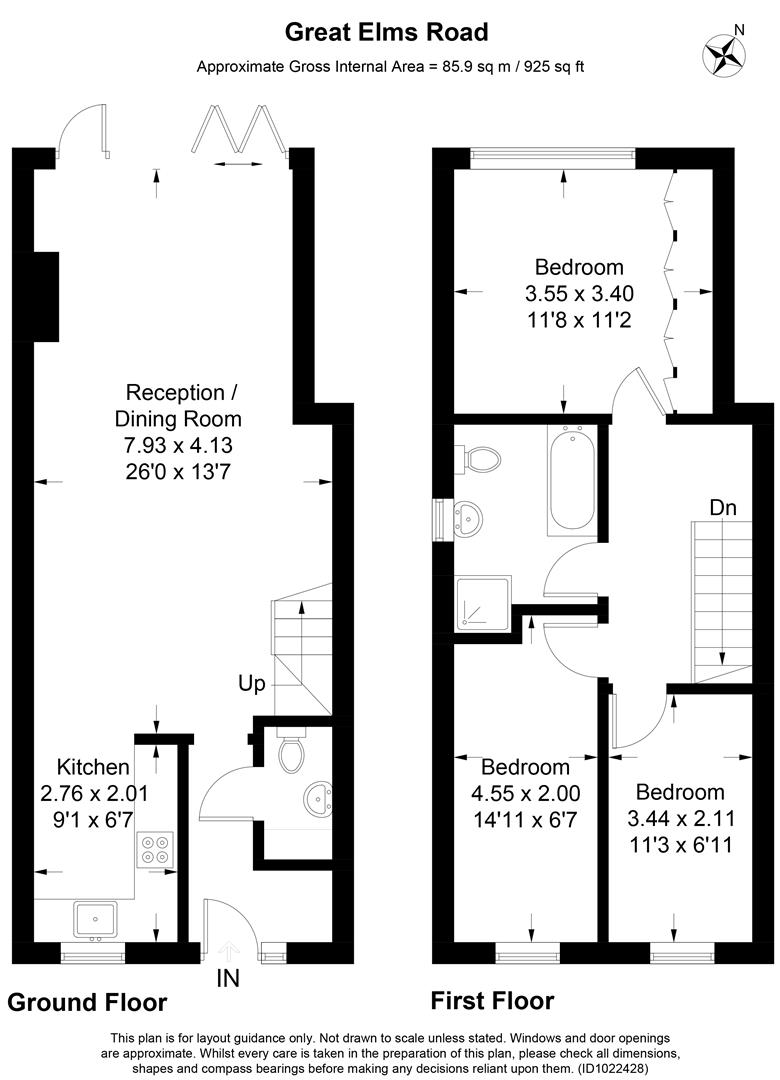 Floorplan for Great Elms Road, Hemel Hempstead