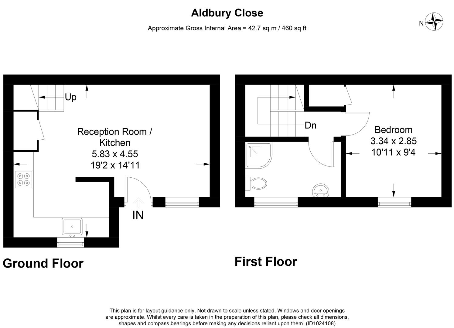 Floorplan for Aldbury Close, St. Albans