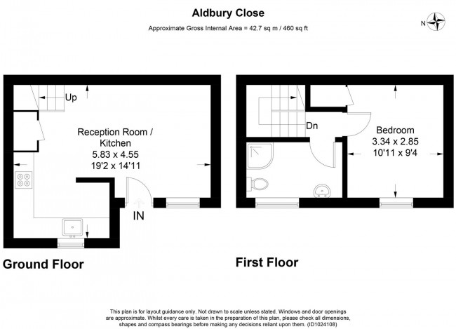 Floorplan for Aldbury Close, St. Albans