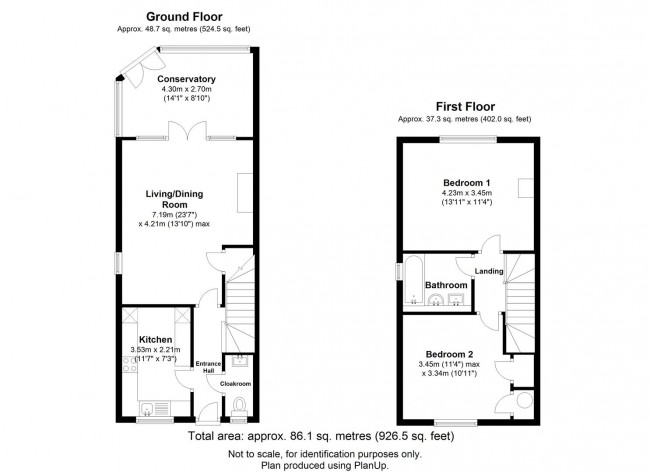 Floorplan for Newland Close, St Albans, Hertfordshire