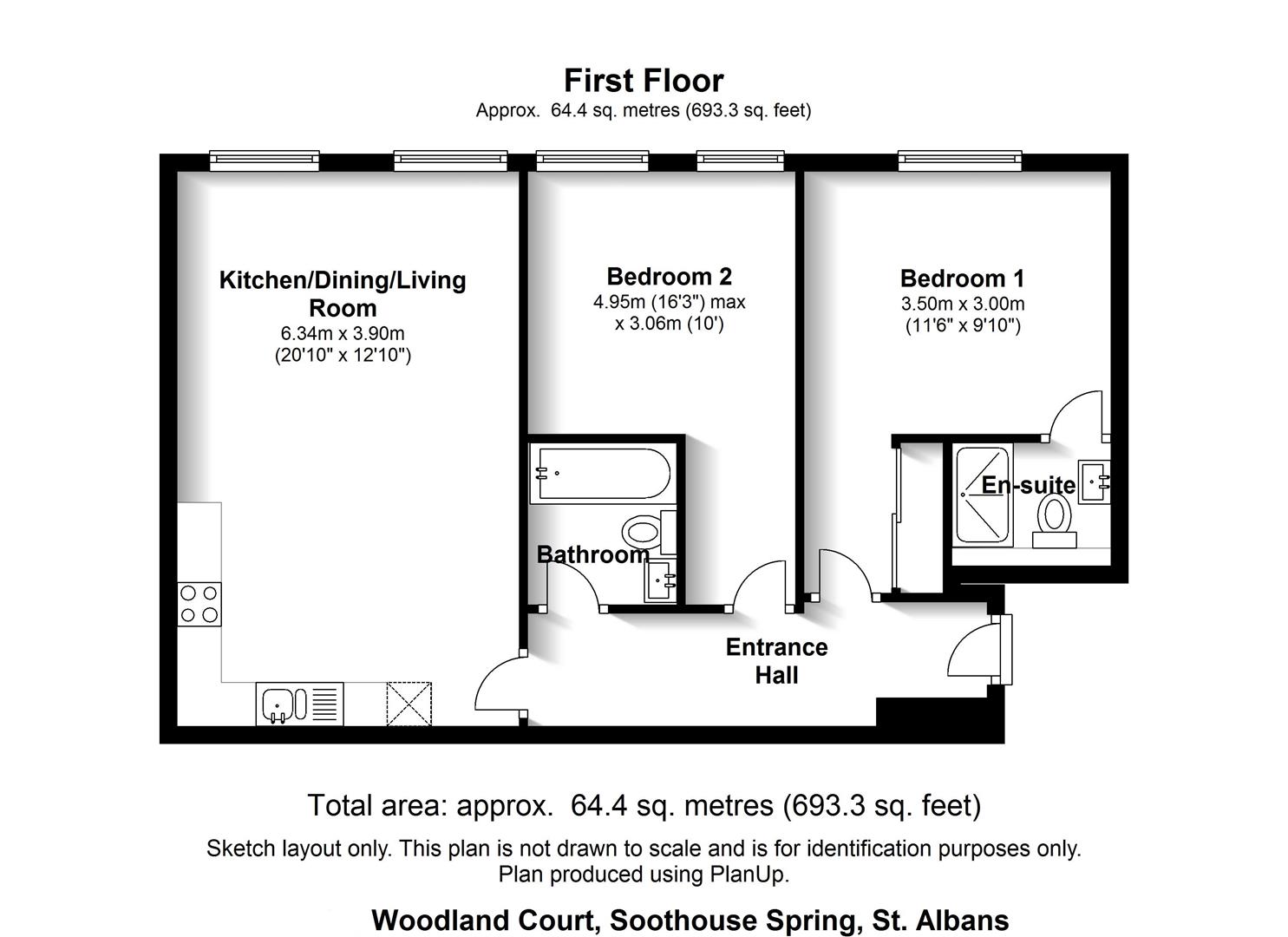 Floorplan for Woodland Court, Soothouse Spring, St Albans