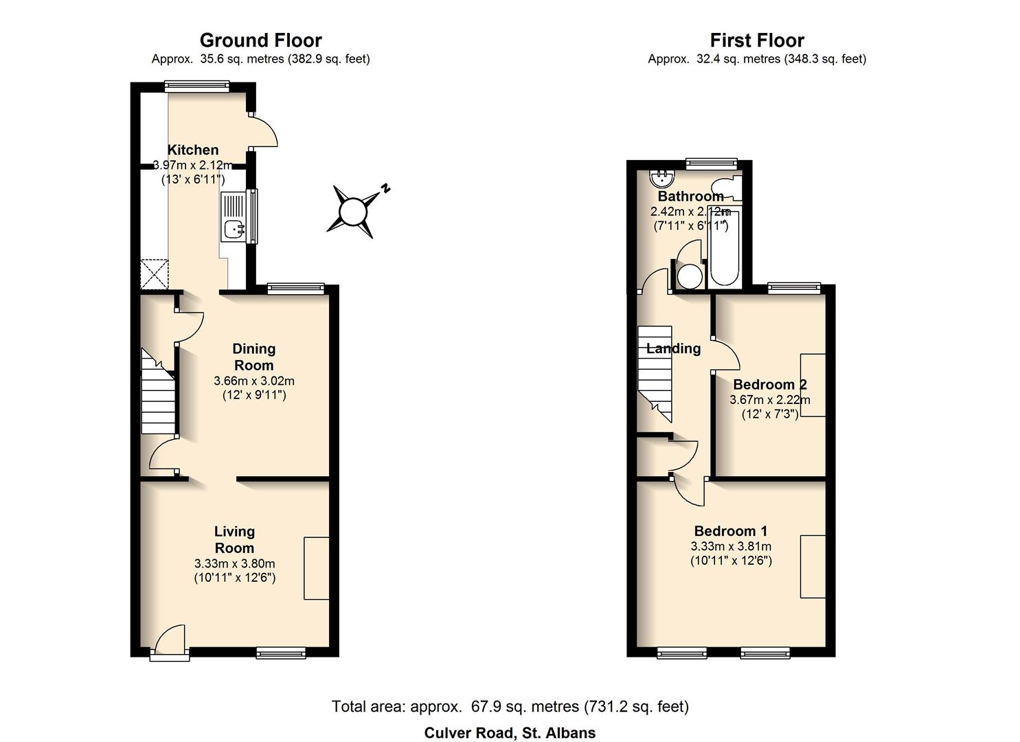 Floorplan for Culver Road, St Albans, AL1 4EB