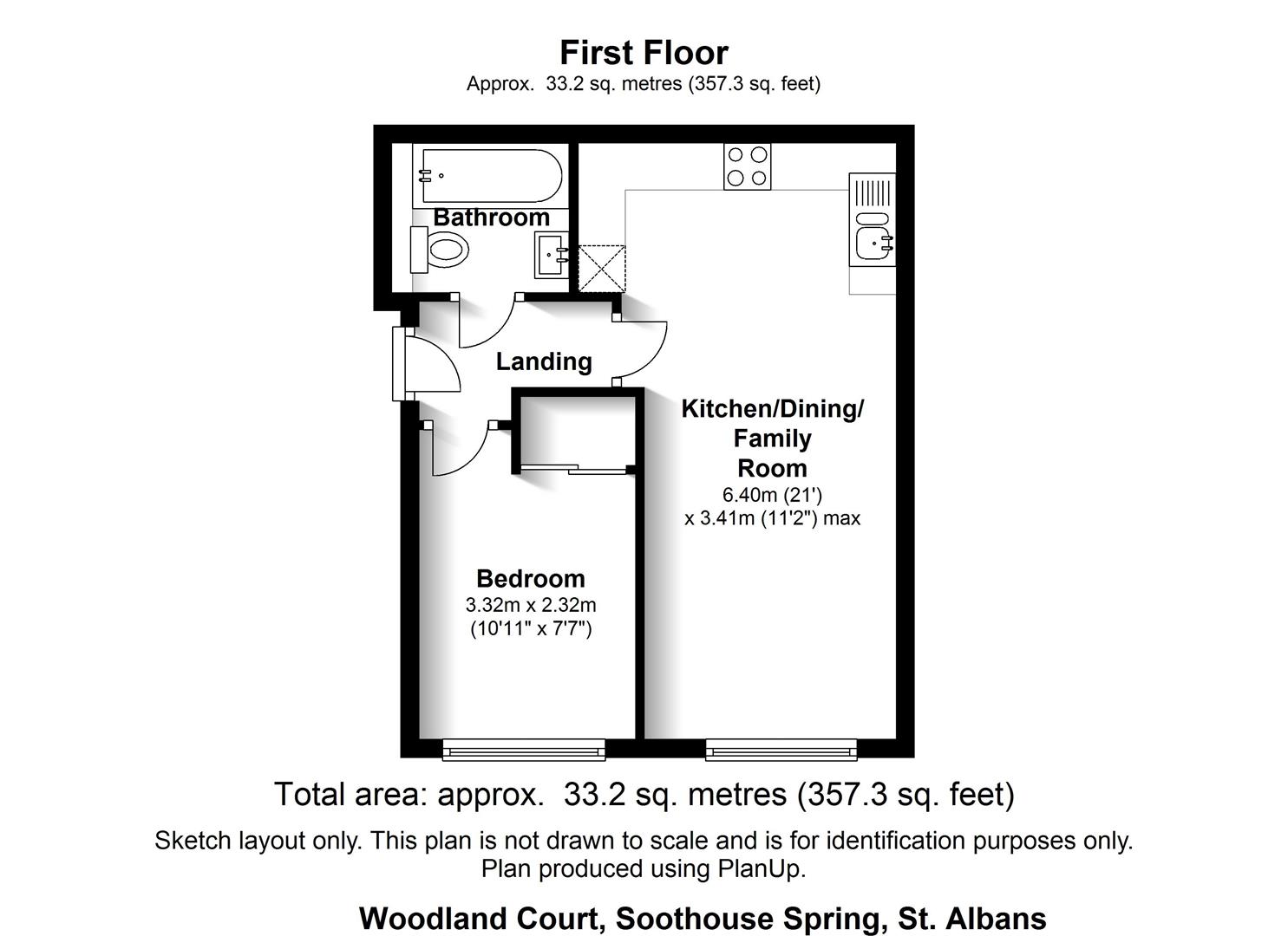 Floorplan for Woodland Court, Soothouse Spring, ST ALBANS